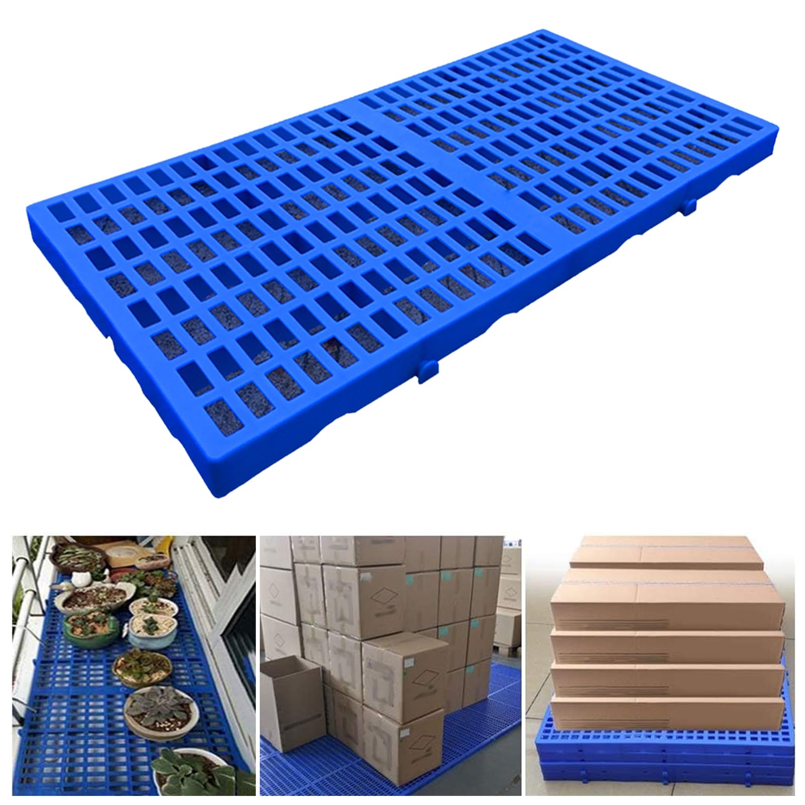 Lekka Kratka do Przechowywania, Komercyjna Paleta Plastikowa, Wodoodporne Składane Palety Podłogowe, Oddychające Kratki Artykuły Regały do ​​Garażu Piwnicy Supermarketu,4 Pcs