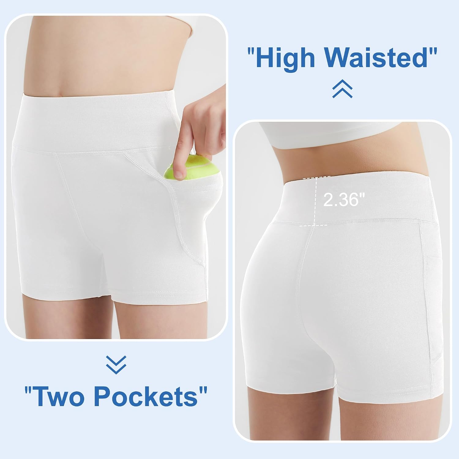 DIPUG Girls Volleyball Shorts 3 Pack with Pockets Kids High Waist Biker Shorts for Dance Yoga Cheer Gymnastics