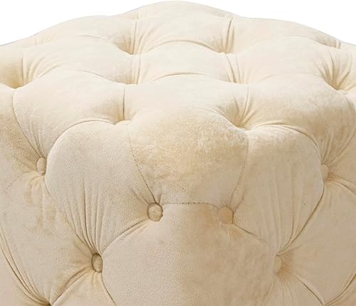 Miniatura 7 de Bellemave Otomana moderna tapizada de terciopelo, exquisita mesa auxiliar pequeña, taburete suave para pies, silla de maquillaje, asiento cómodo