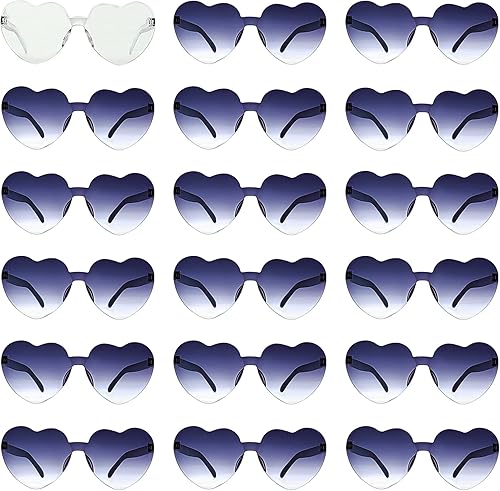 Miniatura 6 de Paquete de 12 lentes de sol con forma de corazón recuerdo de despedida de soltera sin montura para despedida de soltero lentes de sol en forma de