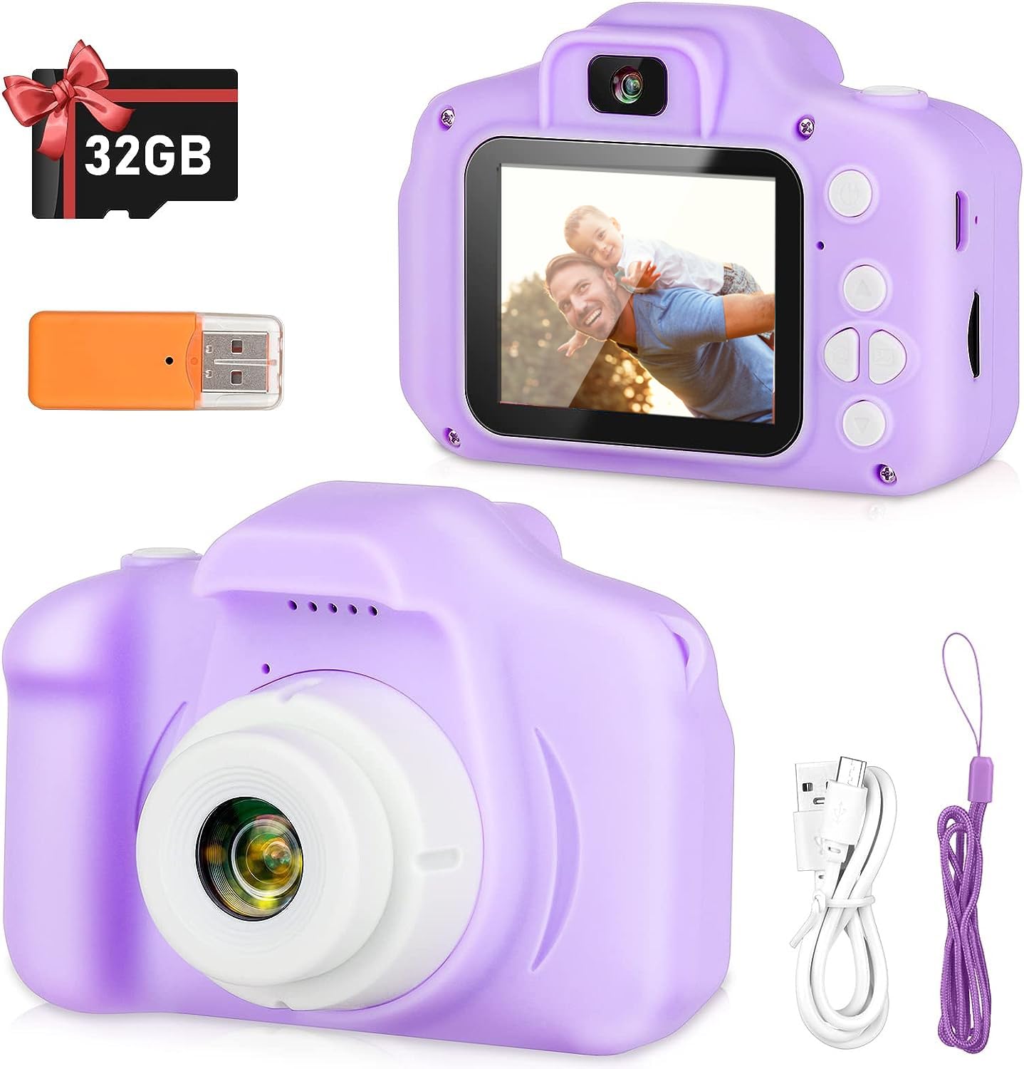 Vasttron Kids Camera,Toddler HD Digital Video Cameras Toys Gifts for Girls Boys Age 3-12, Portable Children Selfie Camera with 32GB SD Card