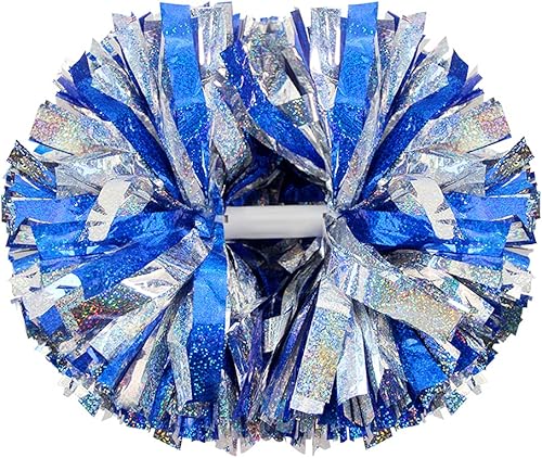 Miniatura 15 de Hooshing - Paquete de 2 pompones de animadora con mango tipo bastón, pompones para espíritu de equipo, deportes, bailes, animación, para niños, Negro