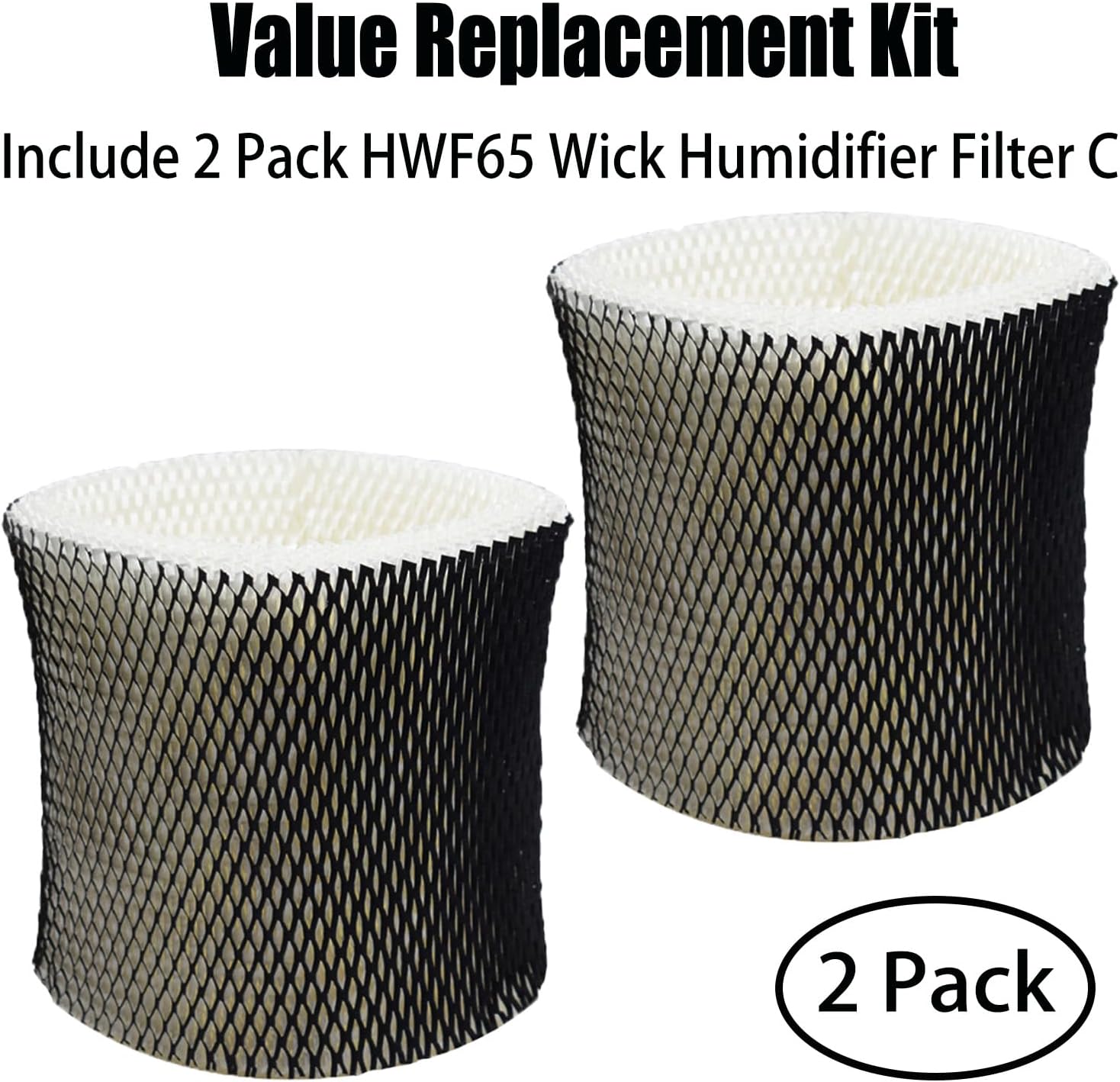 HWF65 Wicking Humidifier Filter C Replcement for Holmes M1800 HM1840 HM1845 HM1850 HM1851 HM1855 HM1865 HM2059 HM2060W HM7600 Humidifiers, Part # HWF-65 HWF65PDQ-U HWF65-CS (2 Pack)