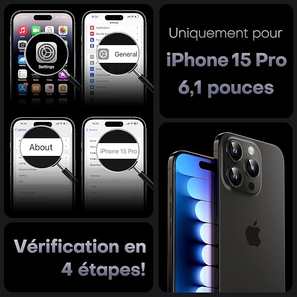 TOCOL Magnetic Case for iPhone 15 Pro 6.1 Inch, Compatible with MagSafe, Enhanced Lens Protection, Translucent Matte Slim Shockproof Case, Black - 2
