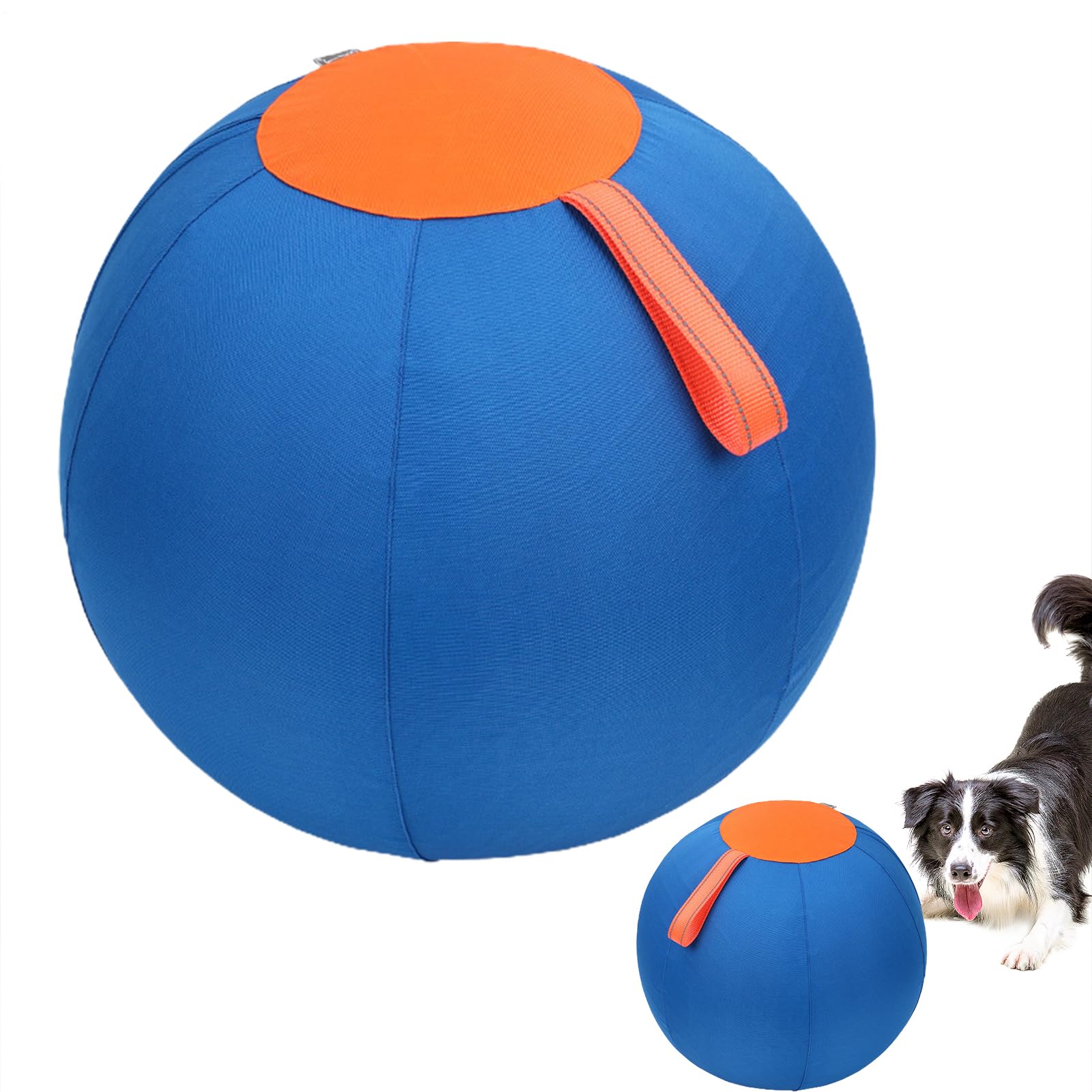 Ssdkpe Resistant Pet Balls, PVC Zippered Herding Ball With Handle Strap, Outdoor DogBall Toy Inflatable Large Balls Toys, Herding Ball For Border Collies For Pools Or Parks, Lawns, Courtyards
