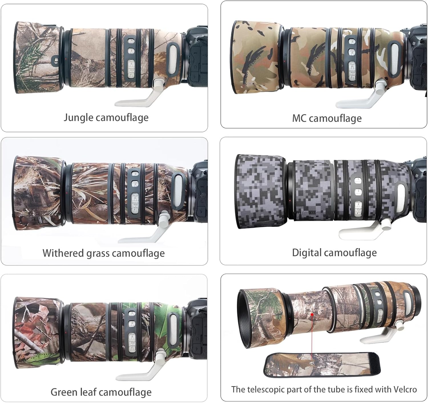 Lens Cover for Canon RF 100-500mm F4.5-7.1 L is USM Camouflage Camera Lens Protection Sleeve (Color #Digital Camouflage - Waterproof) Rain Cover