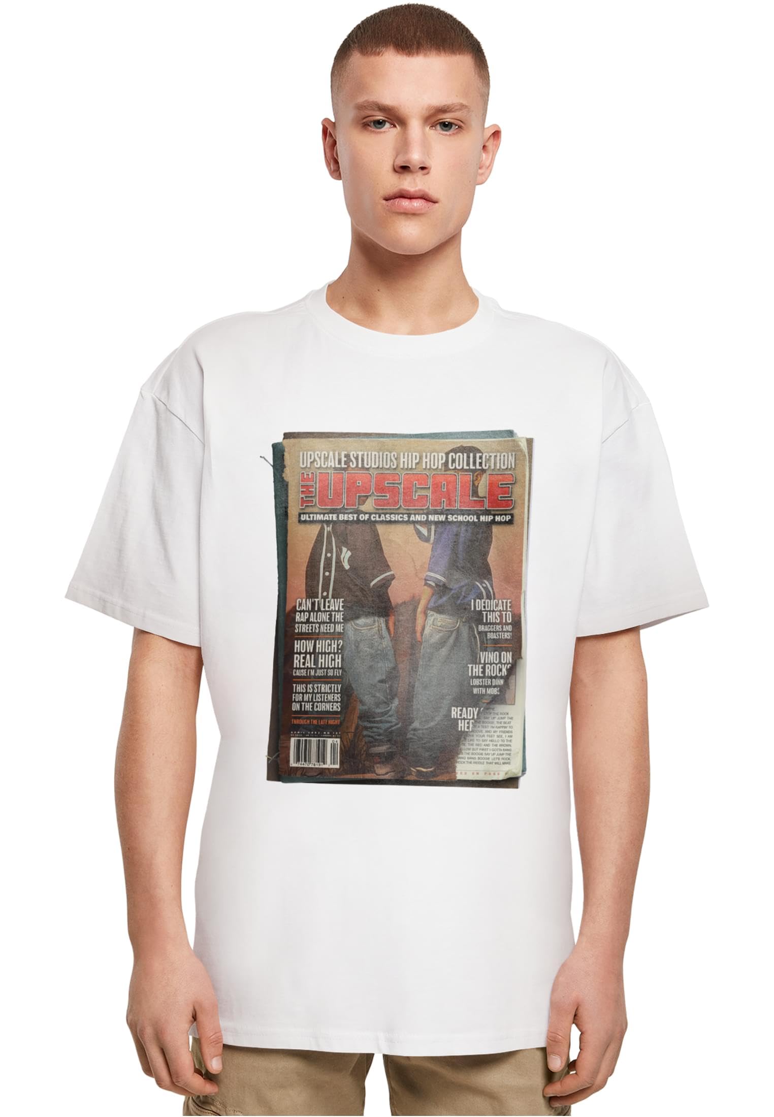 Upscale Unisex Blanc Oversized T-Shirt Magazine