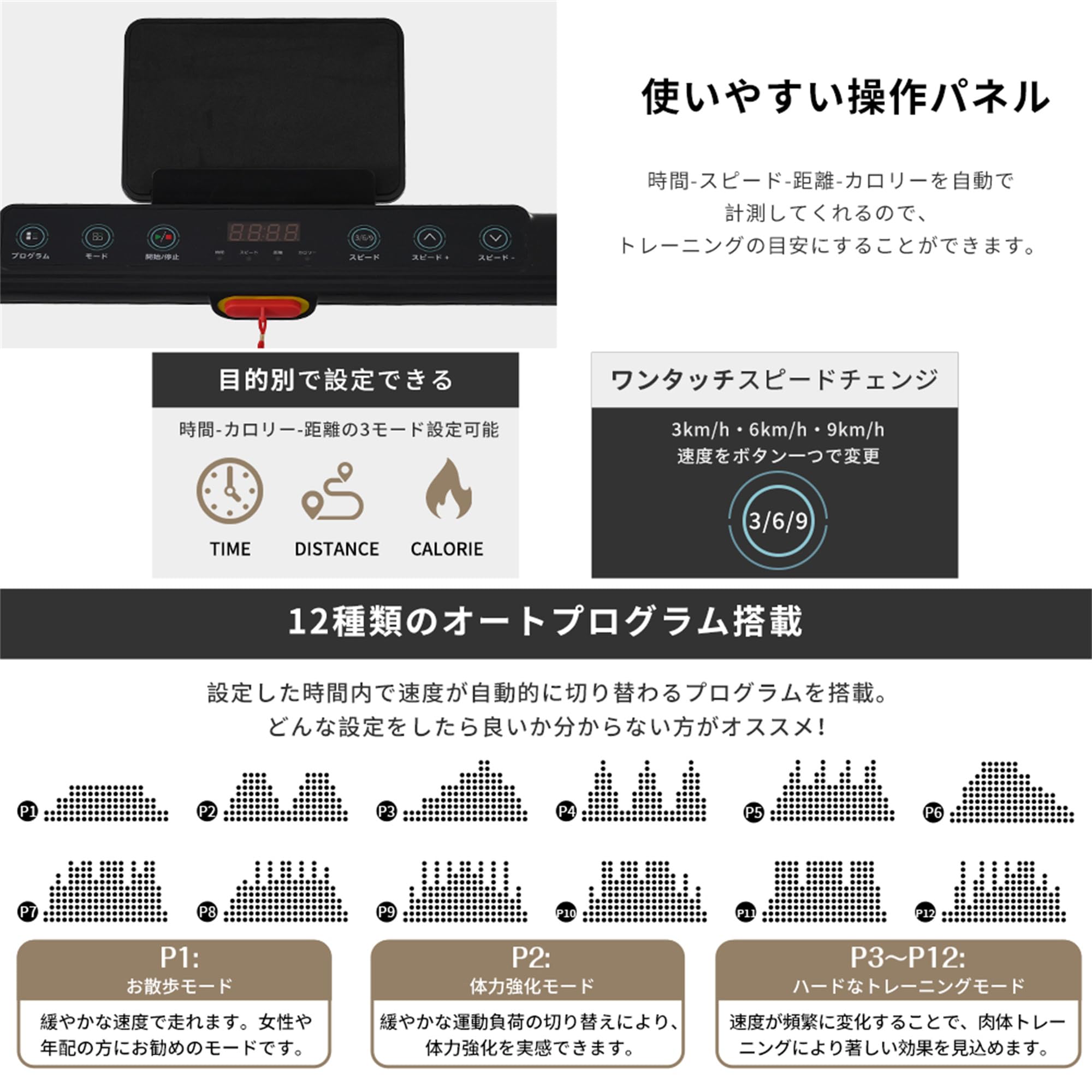 Amazon | 電動トレッドミル ランニングマシン | 最大速度 16km/h