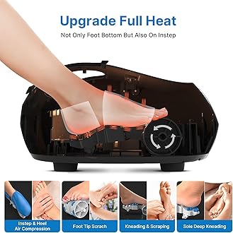 RENPHO Foot Massager Machine with Heat, Shiatsu Massager Deep Kneading Therapy, Air Compression, Relieve Foot Pain from Plantar Fasciitis, Improve Blood Circulation