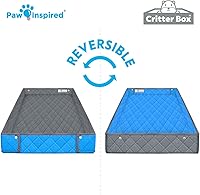 Vista 5 de Paw Inspired Critter Box Funda Lavable para Jaula, Ropa de Cama de Forro Polar Reversible con Lados Elevados para Hurones, Conejos, Ratas