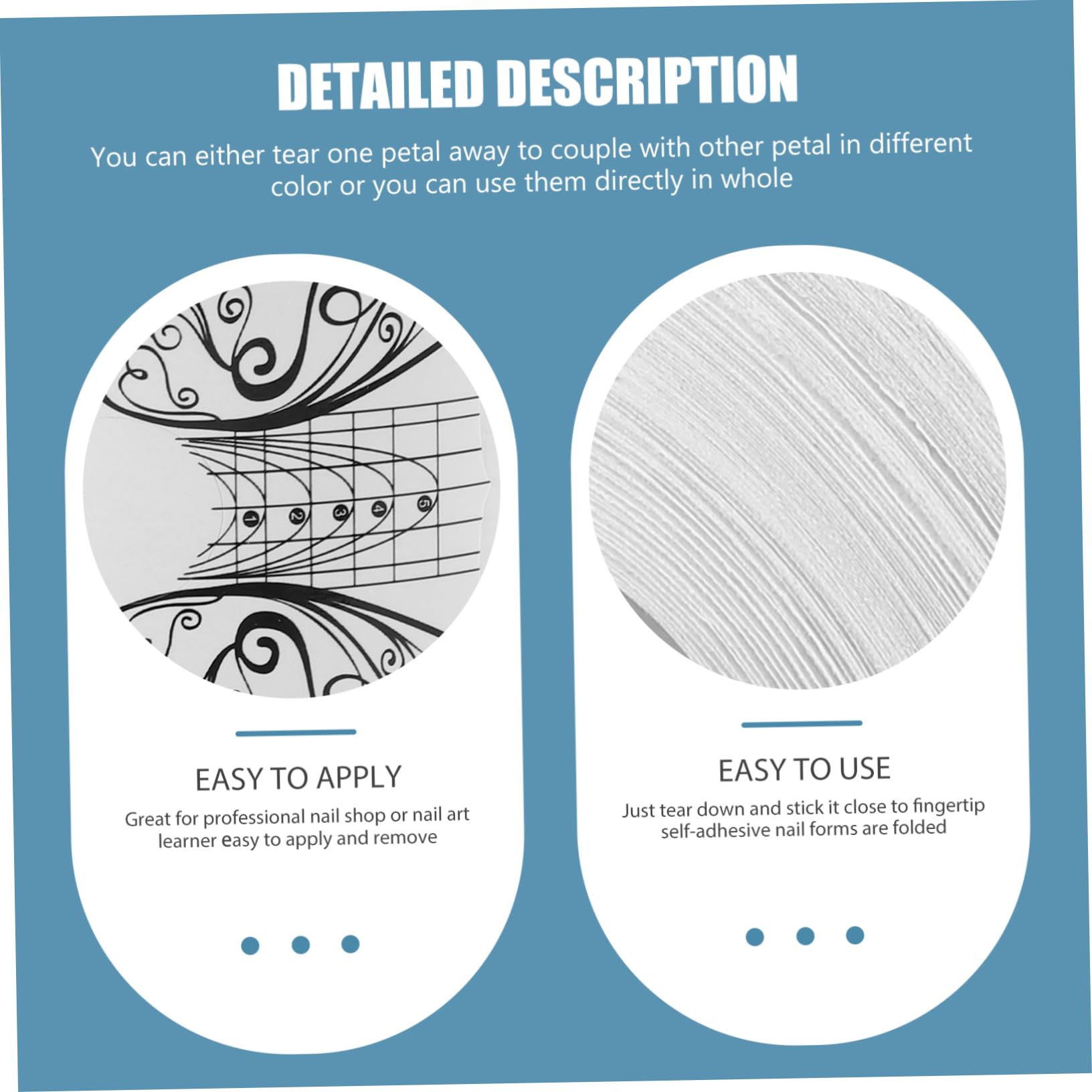 Cartine Unghie Estensione Acrilica Bianche, Carta Autoadesiva Pieghevole | 1 Rotolo 500 Pezzi, per DIY e Punte delle Dita, Guida per Allievi Nail Art