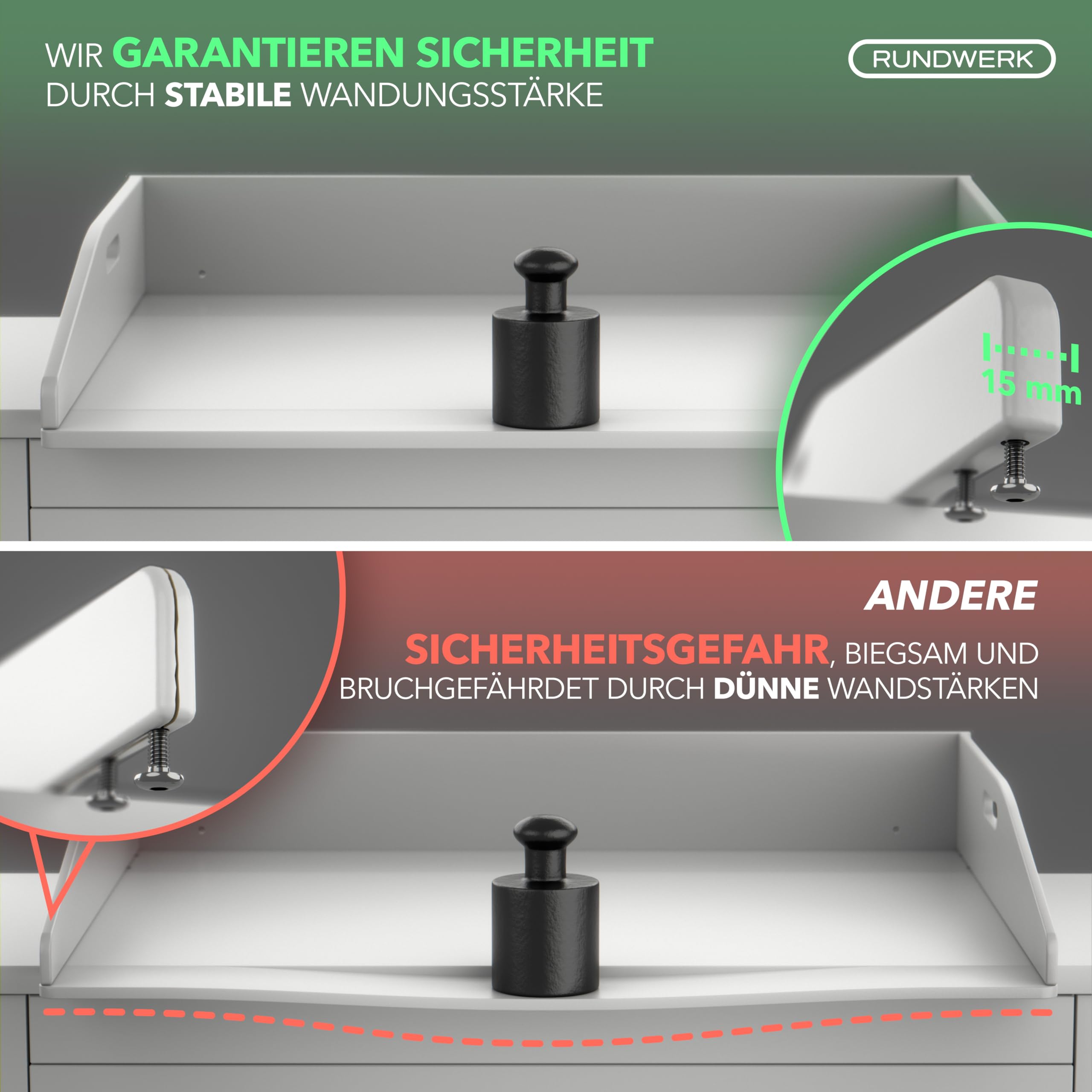 Wickelaufsatz 80cm breit für IKEA Hemnes und Malm Kommoden - Kommodentiefe von 48-50,5cm - [80x75x13,5cm] - weiß - Sicher & Belastbar - Wickelbrett - Wickelkommodenaufsatz - Holz