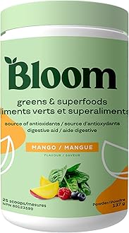 Superfood Greens Powder, Digestive Enzymes with Probiotics and Prebiotics, Gut Health, Bloating Relief for Women, Chlorella, Green Juice Mix with Beet Root Powder, 25 SVG, Mango