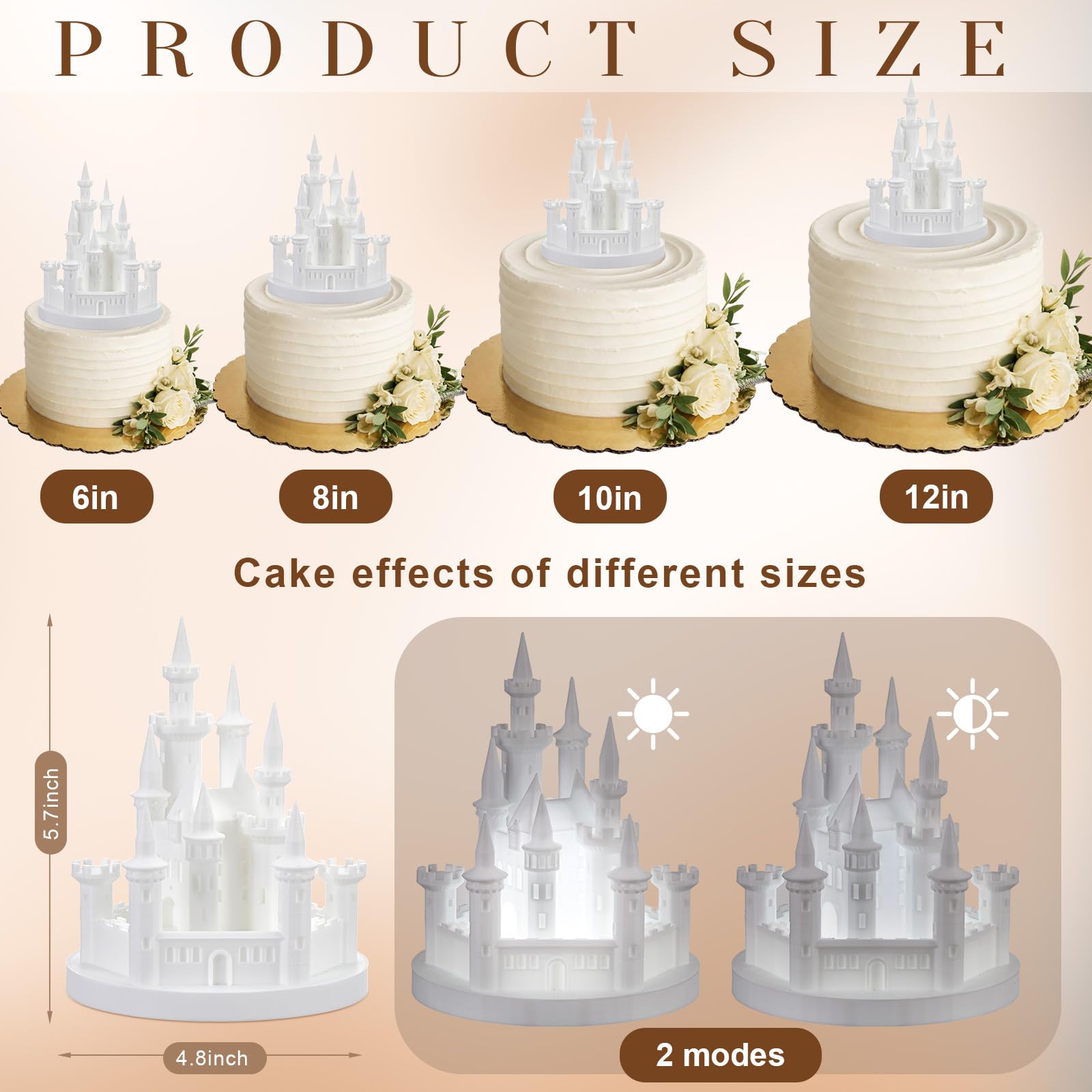 Baquler Castle Cake Topper Figurine Wedding Cake Topper Birthday Castle - View #9