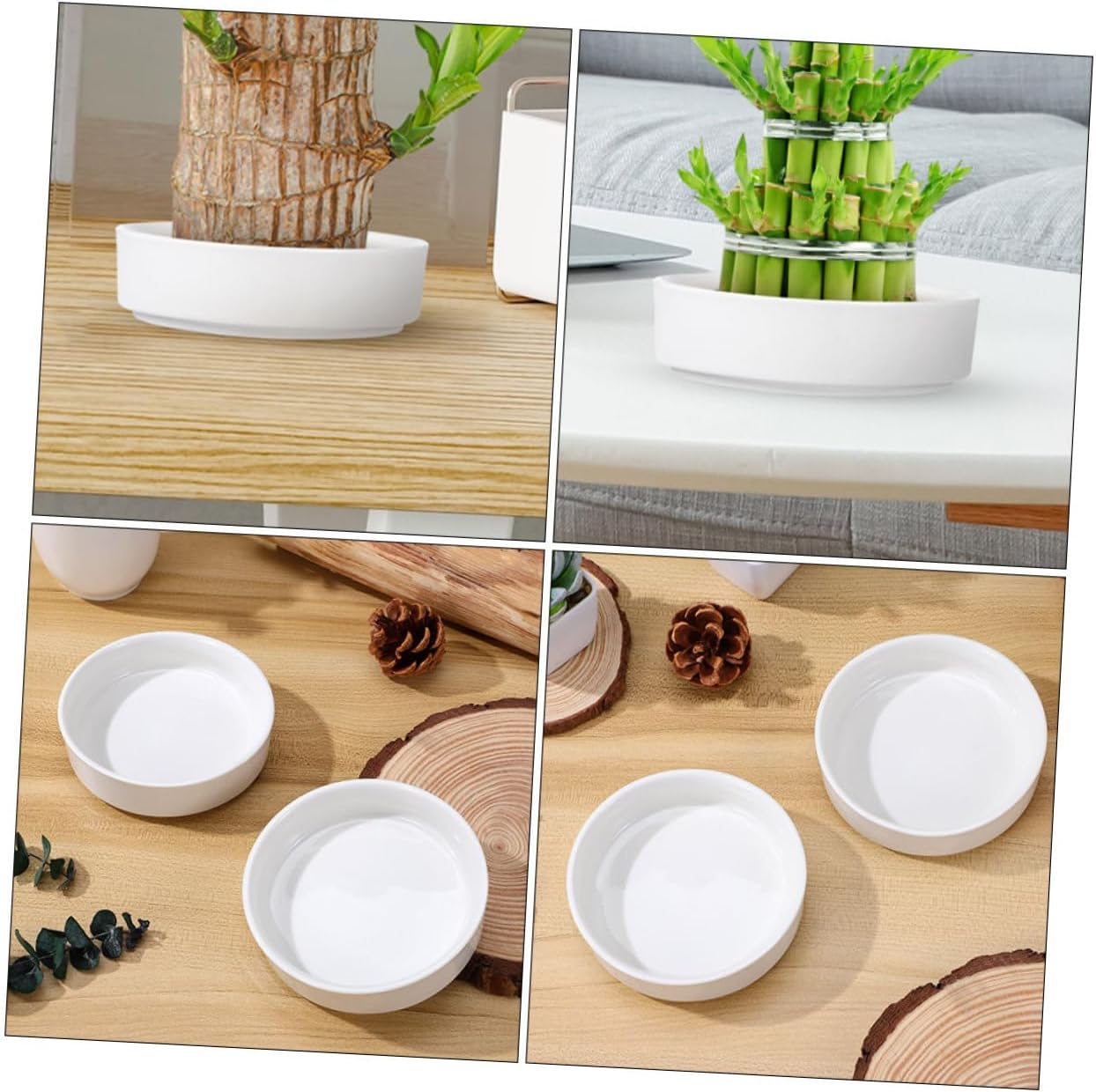 BESPORTBLE 6pcs Heavy Duty Ceramic Plant Drip Trays Plant Saucers for Pots Multi-use Indoor and Outdoor Flowerpot Base and Easy to Clean Suitable