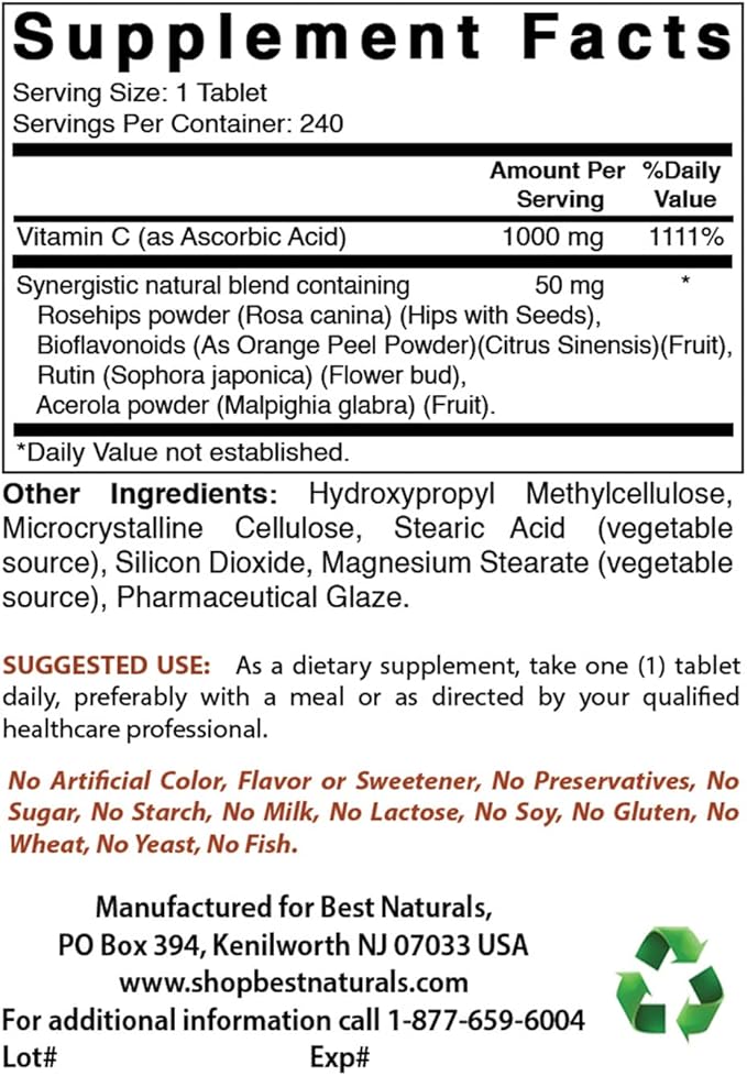 Best Naturals Vitamina B-12 6000 mcg & Vitamina C 1000 mg miniatura 3