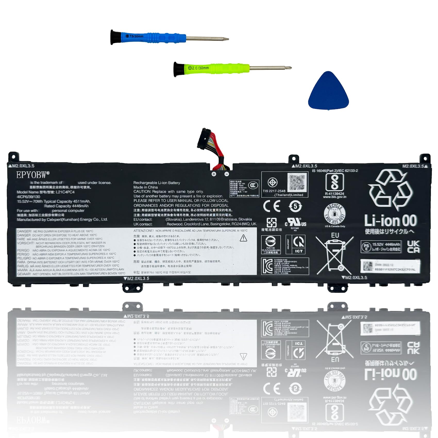 Amazon.com: EPYOBW L21C4PC4 Laptop Battery 70Wh 4511mAh 15.52V