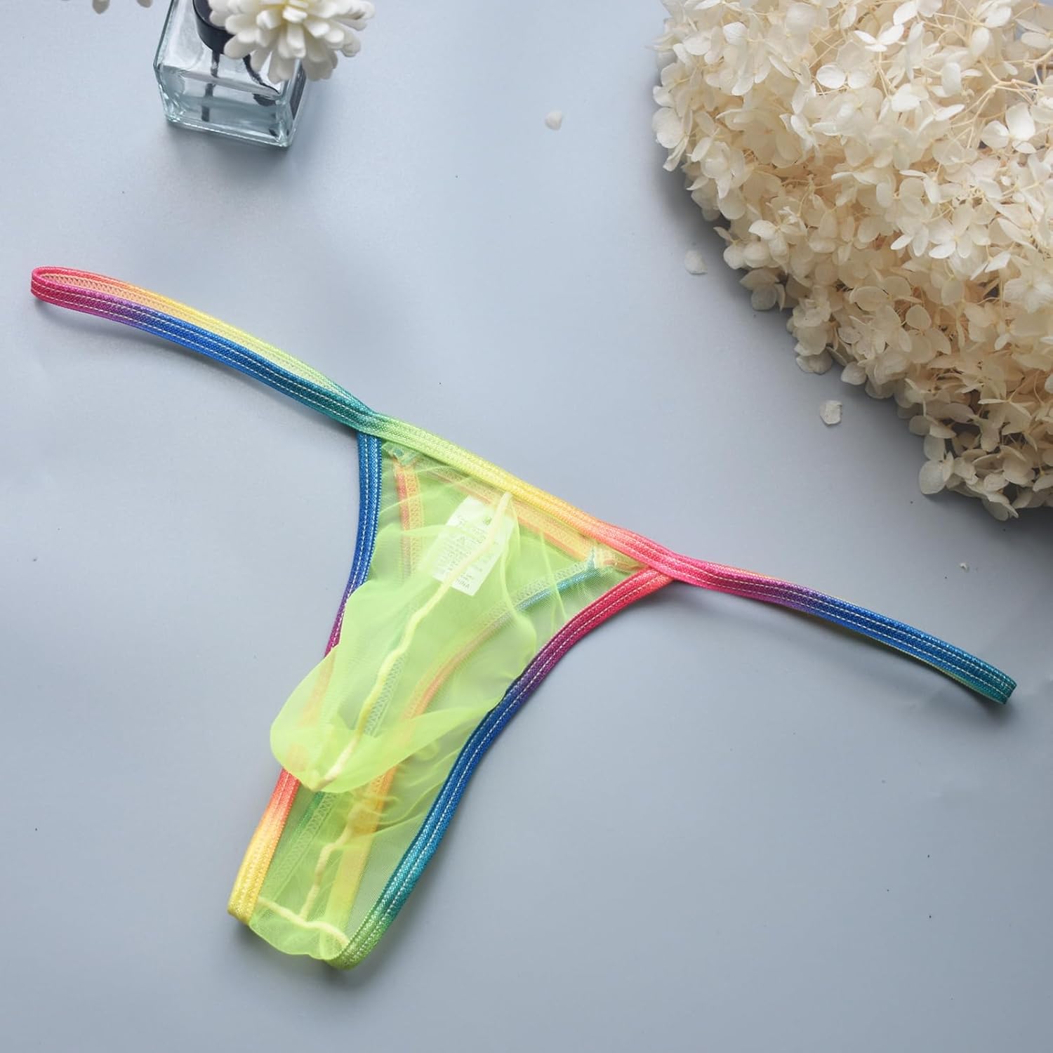 Men's See Through Mesh Thong Underwear Low Rise Sexy G-String Panties Bulge Pouch T-Back Thongs - Image 5