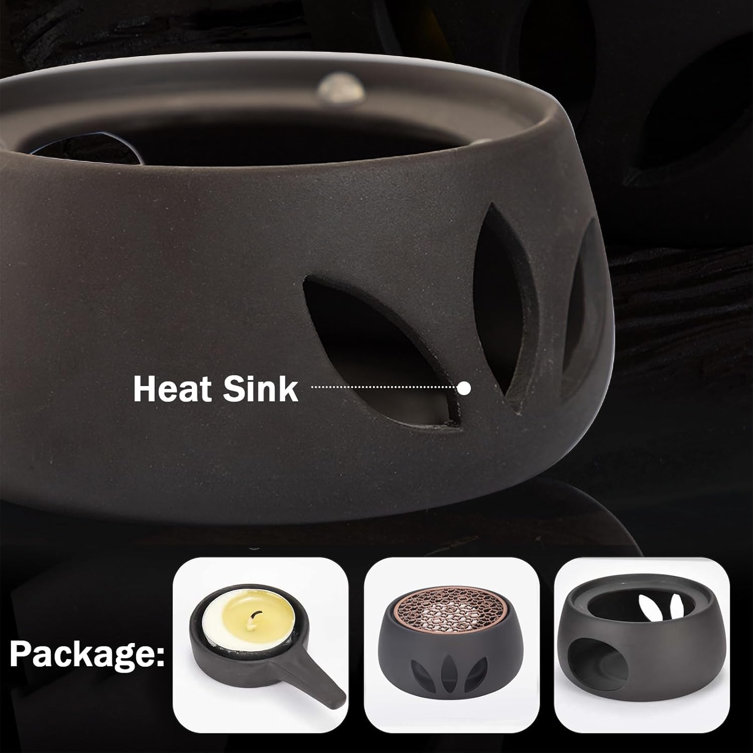 Teapot Warmer with Base, Ceramic Candle Warmer, Tea, Coffee and Milk Lamp Warmer, Teapot Warmer for Home, Office(2#)