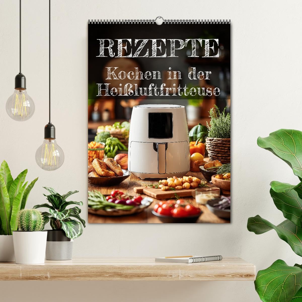REZEPTE - Kochen in der Heißluftfritteuse (Wandkalender 2026 DIN A2 hoch), CALVENDO Monatskalender: Kalender mit Heißluftfritteuse-Rezepten: Schnell ... ein kleines Kochbuch. (CALVENDO Lifestyle)