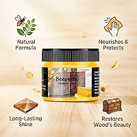 Vista 5 de CARGEN Pulidor de cera de abejas para muebles, cera de abeja para muebles de madera, cera de madera para mesa de comedor, puertas de suelo, sillas