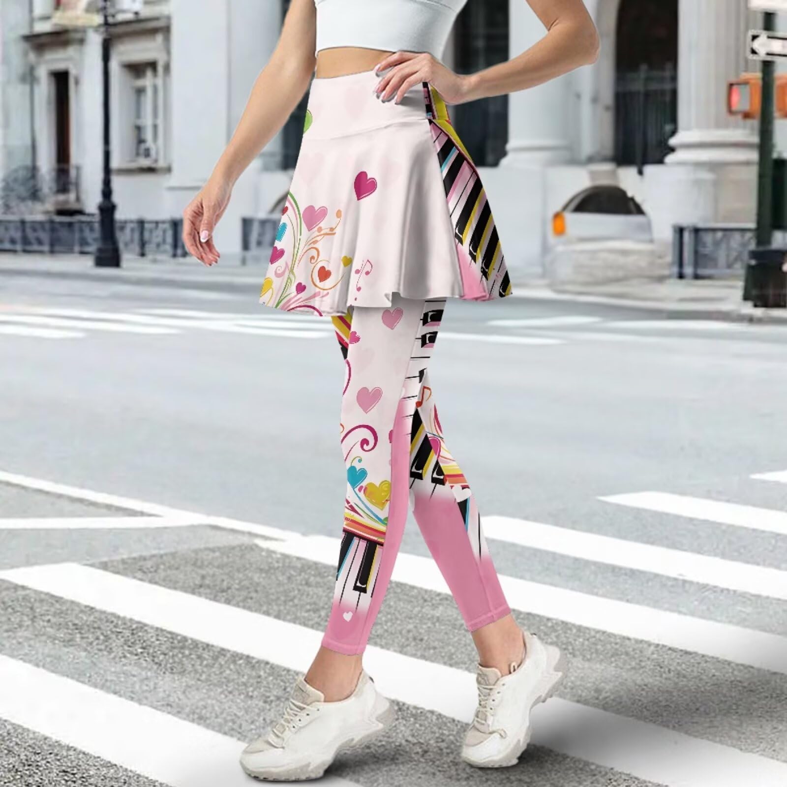 Jeiento Damenrock mit Leggings, Übergröße, athletischer Tennisrock, Leggings mit Tasche, dehnbar, weich, Golf-Skort-Outfits