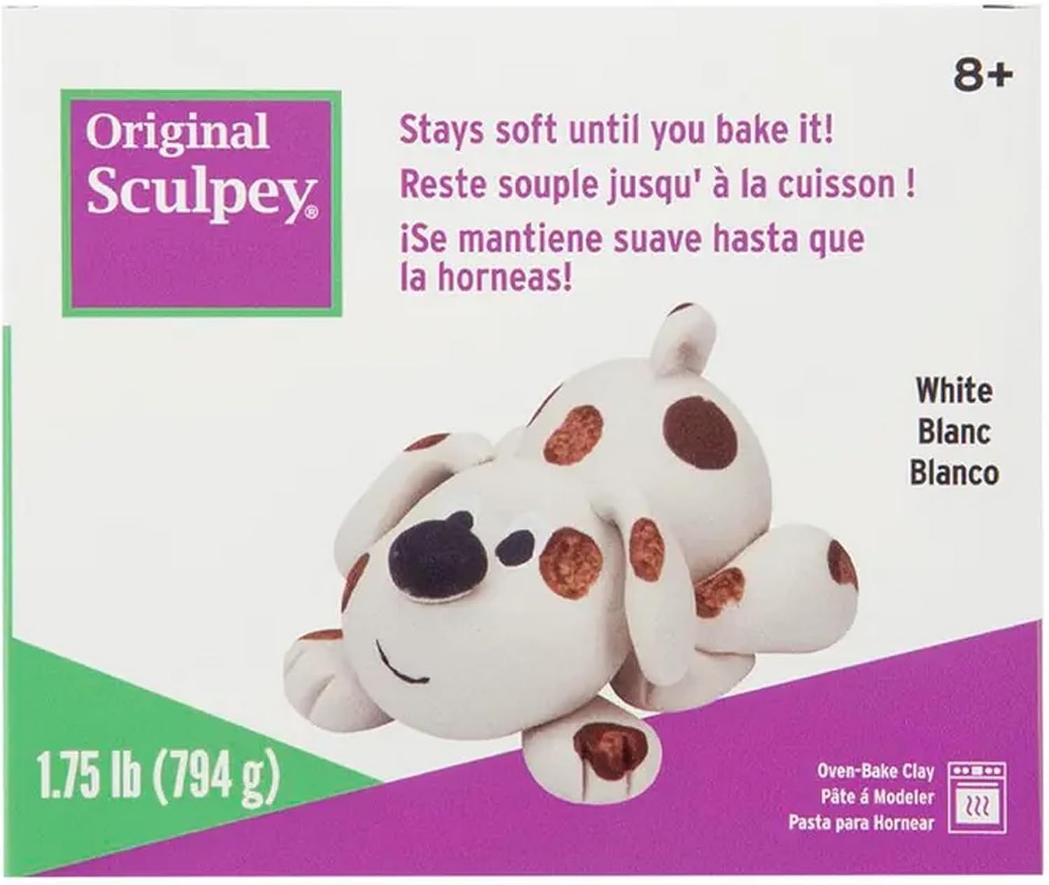 Sculpey Polymer Modeling Compound Clay, 8 Pounds, White (Case of 2)