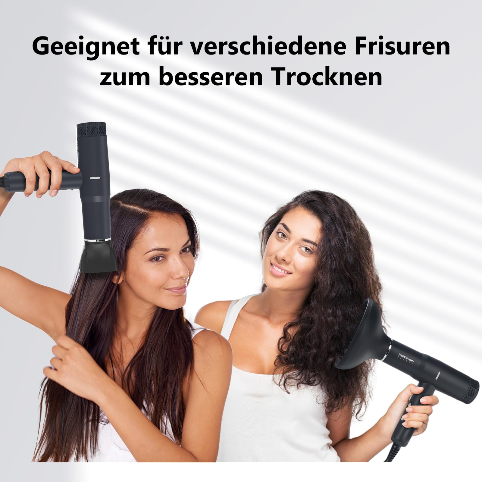 Professionell 100 Million Negativ Ionen Haartrockner, PARWIN PRO BEAUTY Föhn Fön mit 110,000RPM Bürstenlosem Geräuscharm Motor, 30M/S Luftstrom für Schnelle Trocknung, Graphitschwarz