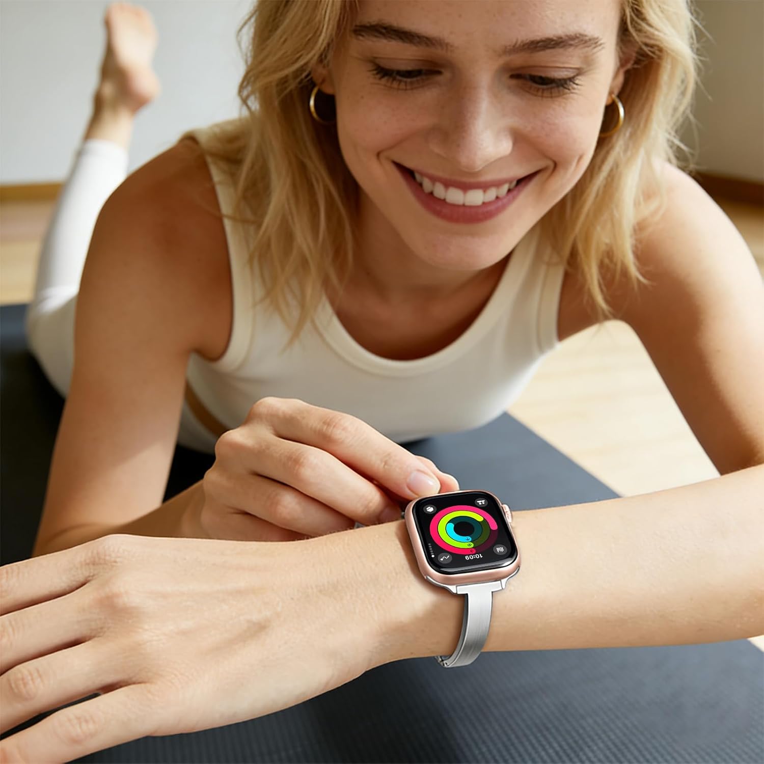 Dhwazz Band for Apple Watch Series 11 10 42mm Women, Slim Stainless Steel Watchband Jewelry Strap for iWatch SE 3 2 1 Series 9 8 7 6 5 4 3 2 1 41mm 40mm 38mm - Image 7