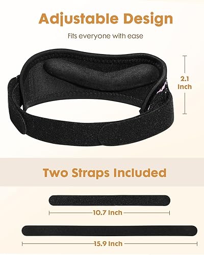 Miniatura 3 de Rodillera  Paquete de 2 rodilleras de compresión ajustables con tira de soporte en forma de V para hombres y mujeres, banda de rótula para lesiones