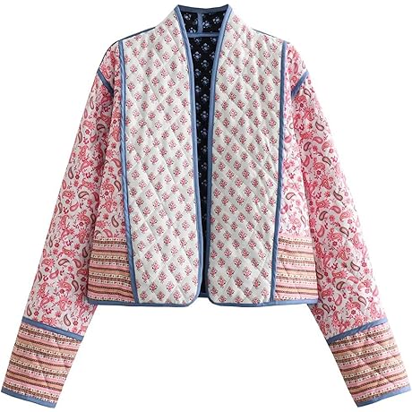 Free People Printed Quilted Jacket
