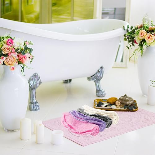 Miniatura 6 de 4 unidades de exfoliante para la espalda para la ducha, de nailon, exfoliante corporal, exfoliante de espalda elástico con asa, limpiador exfoliante