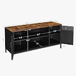 SONGMICS TV Stand, TV Cabinet for TV up to 55 Inches, TV Console with Doors, 3 Adjustable Shelves, Rustic Brown and Black ULTS103B01