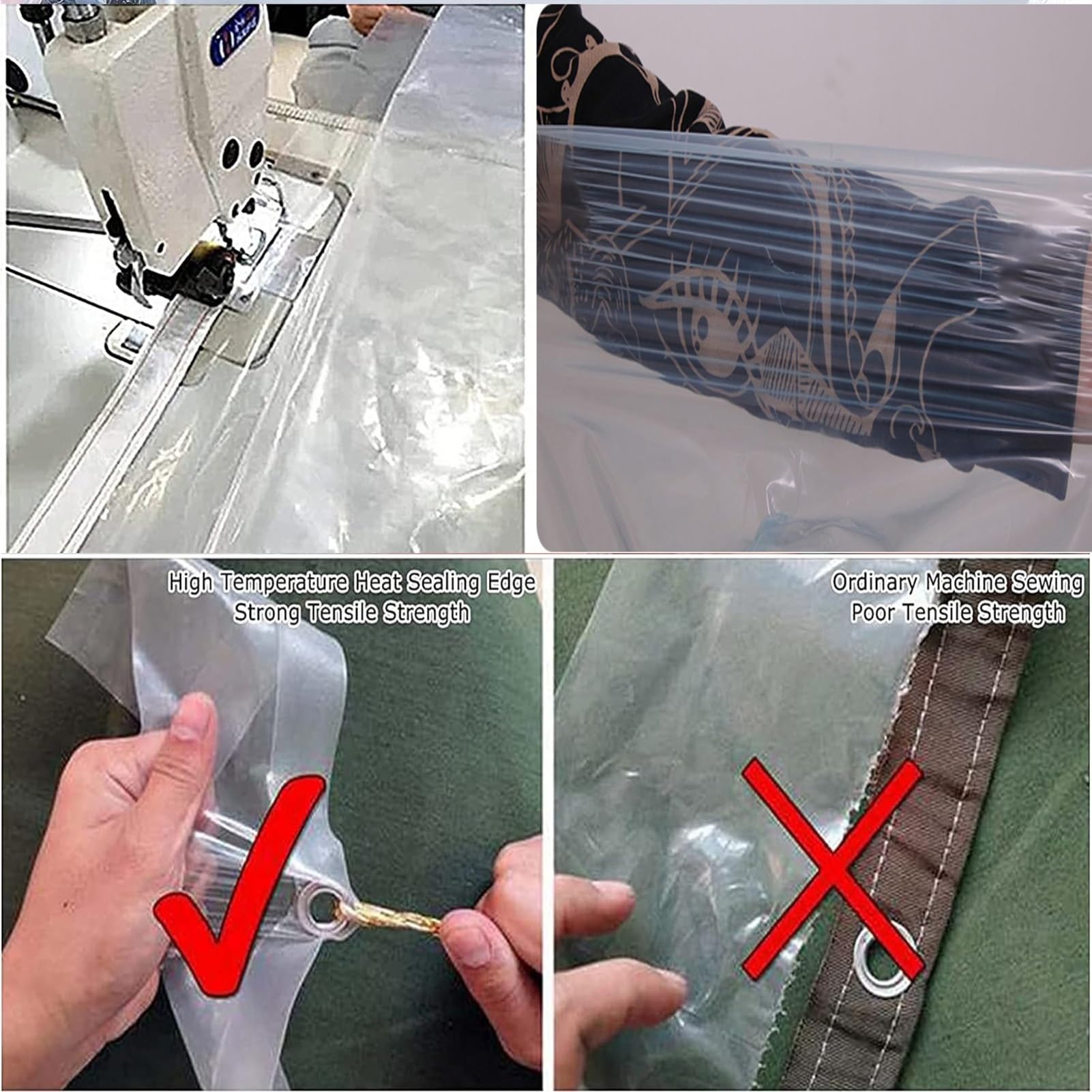 Cortina de Lona Transparente para Exteriores, Cubiertas de Pérgola Impermeables, Paneles Laterales de Plástico, para Balcón, Patio, Porche POCHY(2x3m(6.56x9.84ft))
