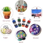 Artecho Acrylic Paint Set 24 Colors 2oz/59ml with 12 Brushes, Art Supplies | Permanent rich pigment non-toxic craft kit for canvas, fabric, rock, wood, ceramic, Great gift for adults & beginners