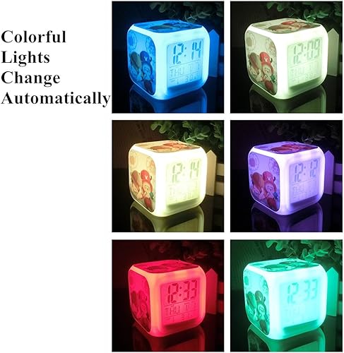 Miniatura 8 de Reloj despertador LED mapache panda rojo animal patrón personalidad creativo silencioso multifuncional escritorio electrónico escritorio reloj