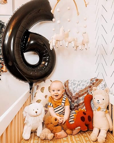 Miniatura 3 de Globo negro grande de 40 pulgadas con número 2, tamaño extra grande, globos de helio de aluminio de Mylar para fiestas de cumpleaños, decoraciones