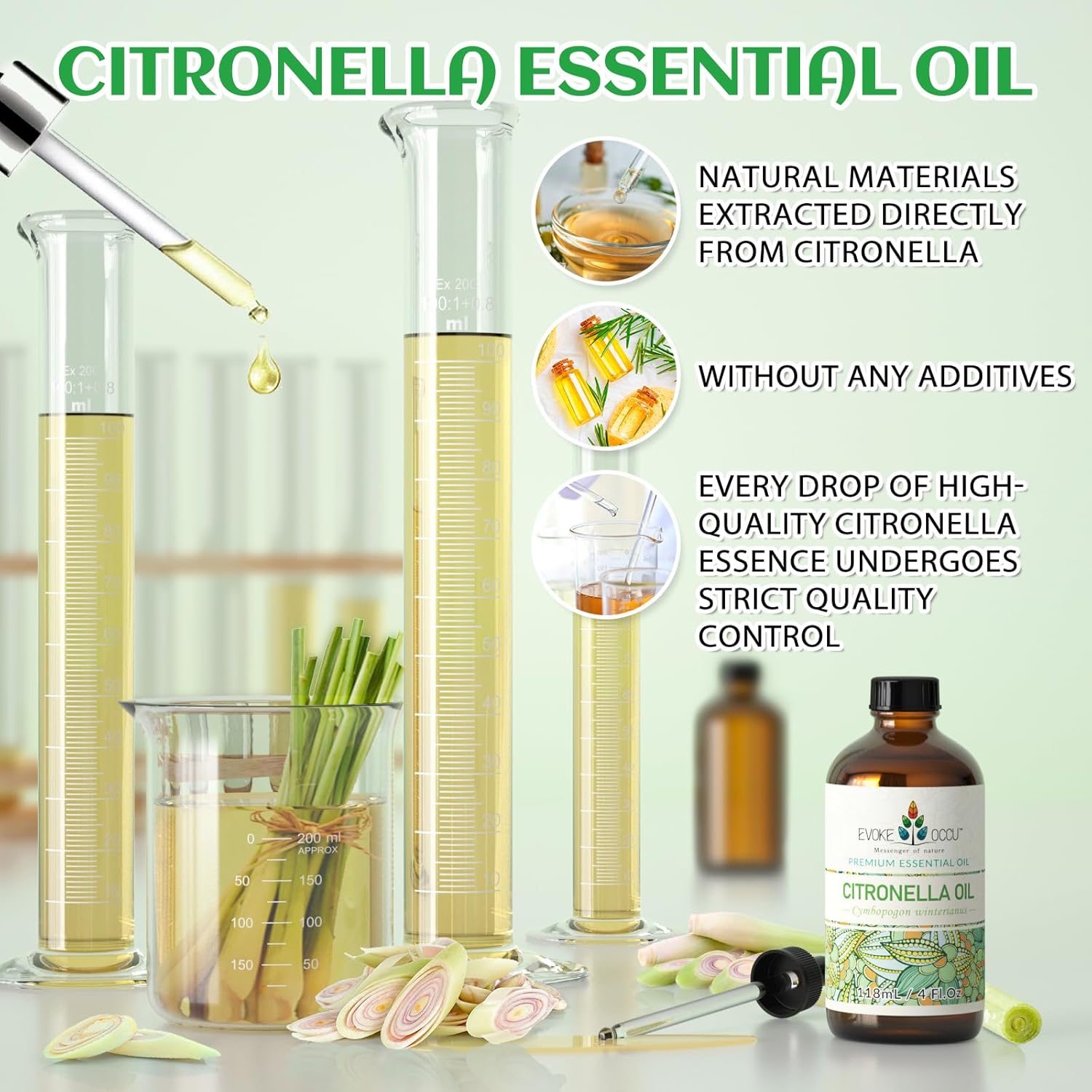 EVOKE OCCU Citronella Essential Oil and Vetiver Essential Oil - 4 Fl Oz