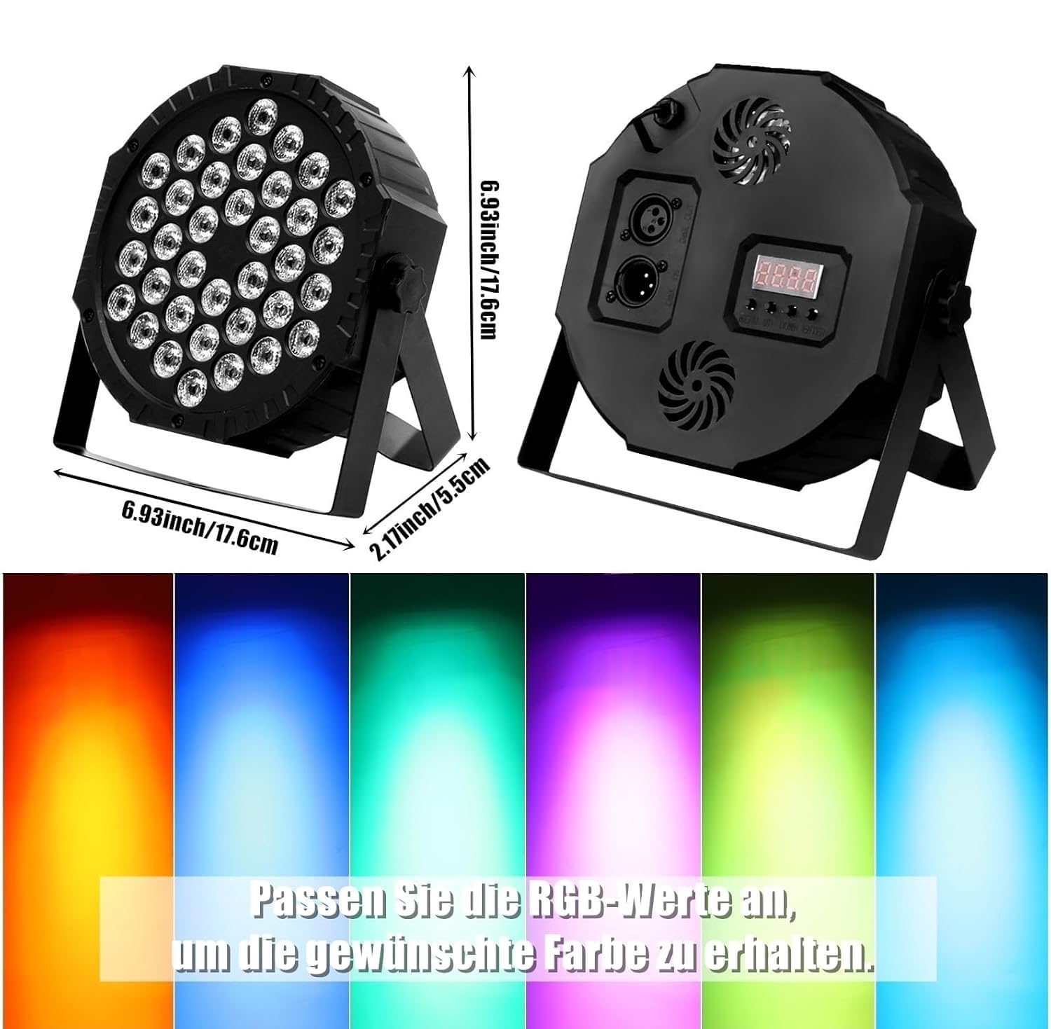 Lumière de Scène Par LED 36 Lampe RGB Lumiere DJ Fête Eclairage de Scène DMX avec Télécommande Éclairage de Scène pour Disco Soiree Mariage Lumière d'ambiance Bar Noël Halloween - 4 pack