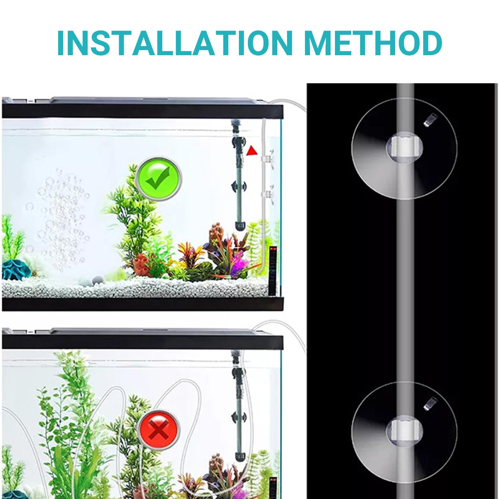 Ventose Trasparenti 3cm per Acquario Supporto Riscaldatore Filtro Suzione Forte