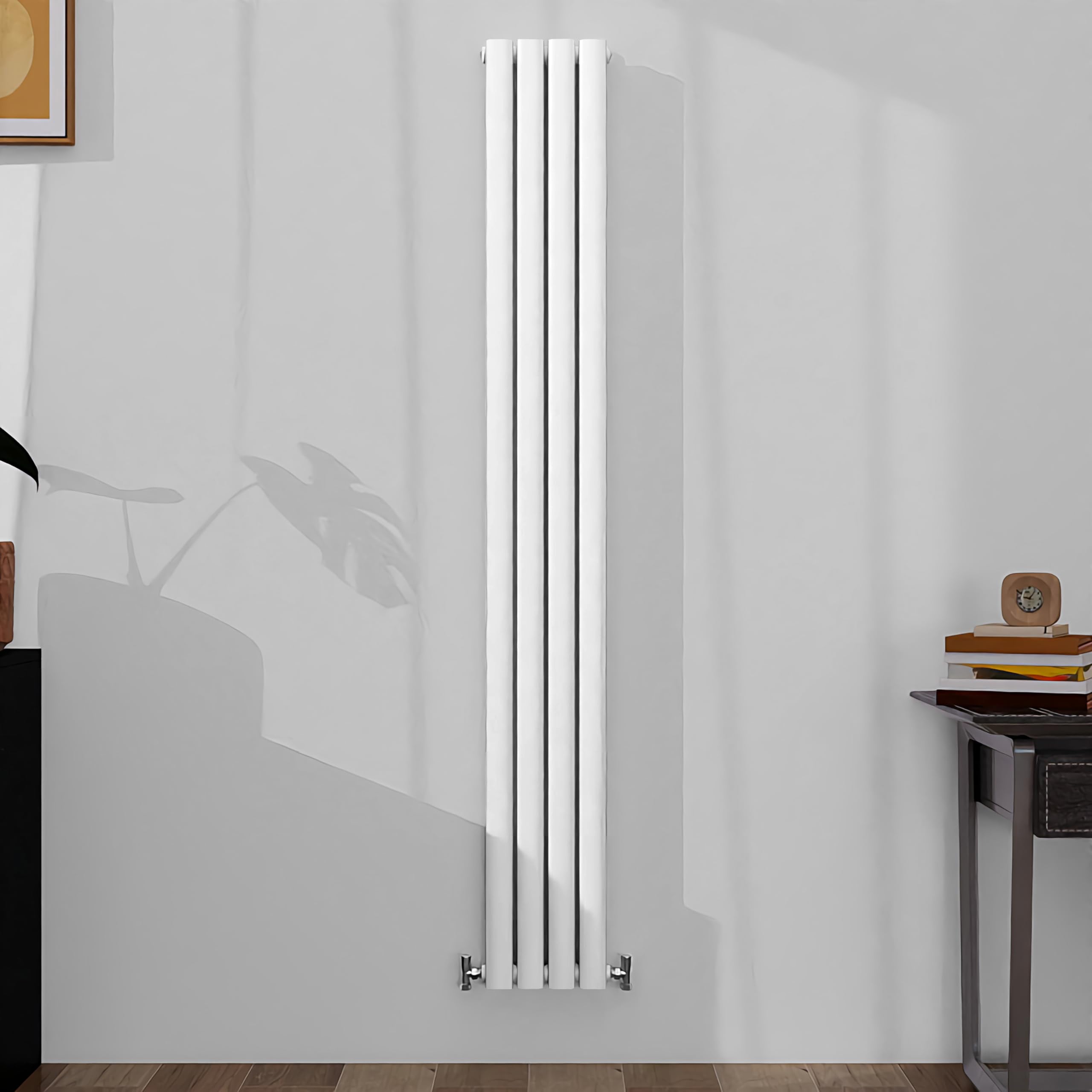 SLINE SANITARY Vertical Oval Column Rradiator Bathroom Central Heating White 1800×236mm Double Panel Radiator