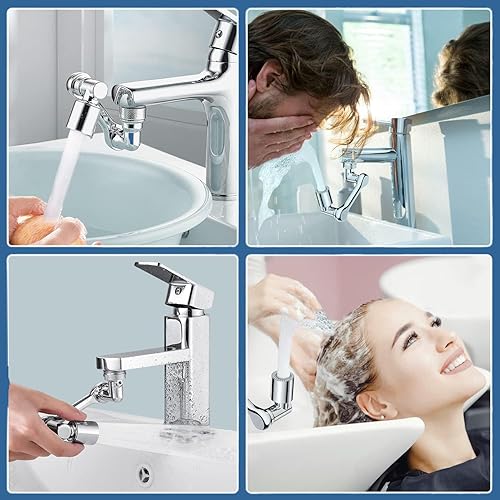 Miniatura 3 de Swiel - Extensor de grifo de 1080, aireador universal de grifo, fregadero de cocina y baño, accesorio giratorio de 360, 2 modos de salpicaduras para