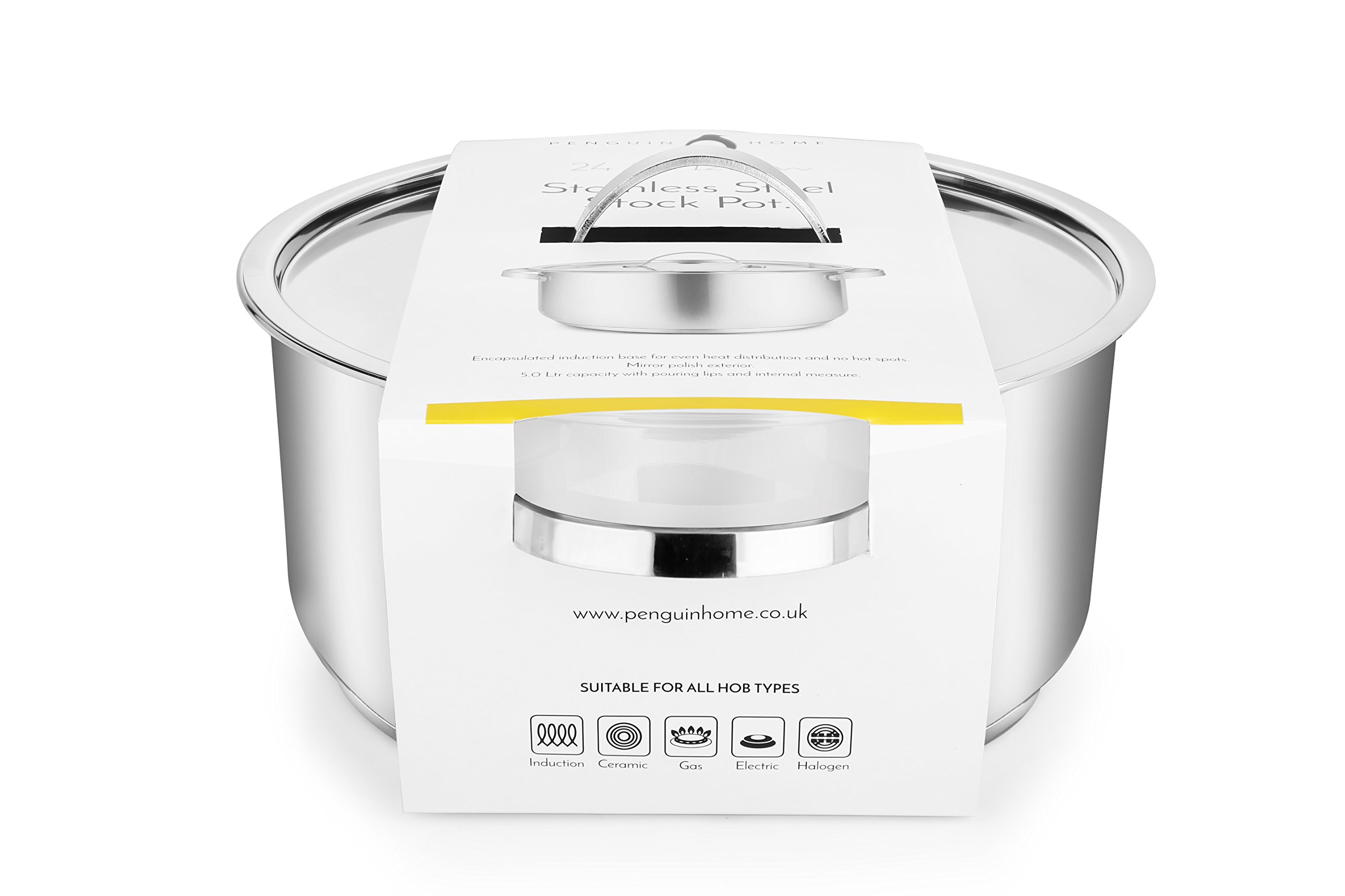 Buy Penguin Home® Stock Pot 24cm, 5 Litre Stainless Steel Stockpot