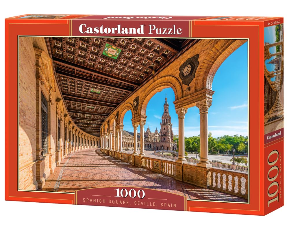 Castorland1000 Piece Jigsaw Puzzles, Spanish Square, Seville, Spain, Andalusia, Monument Puzzle, Adult Puzzle, Castorland C-105106-2