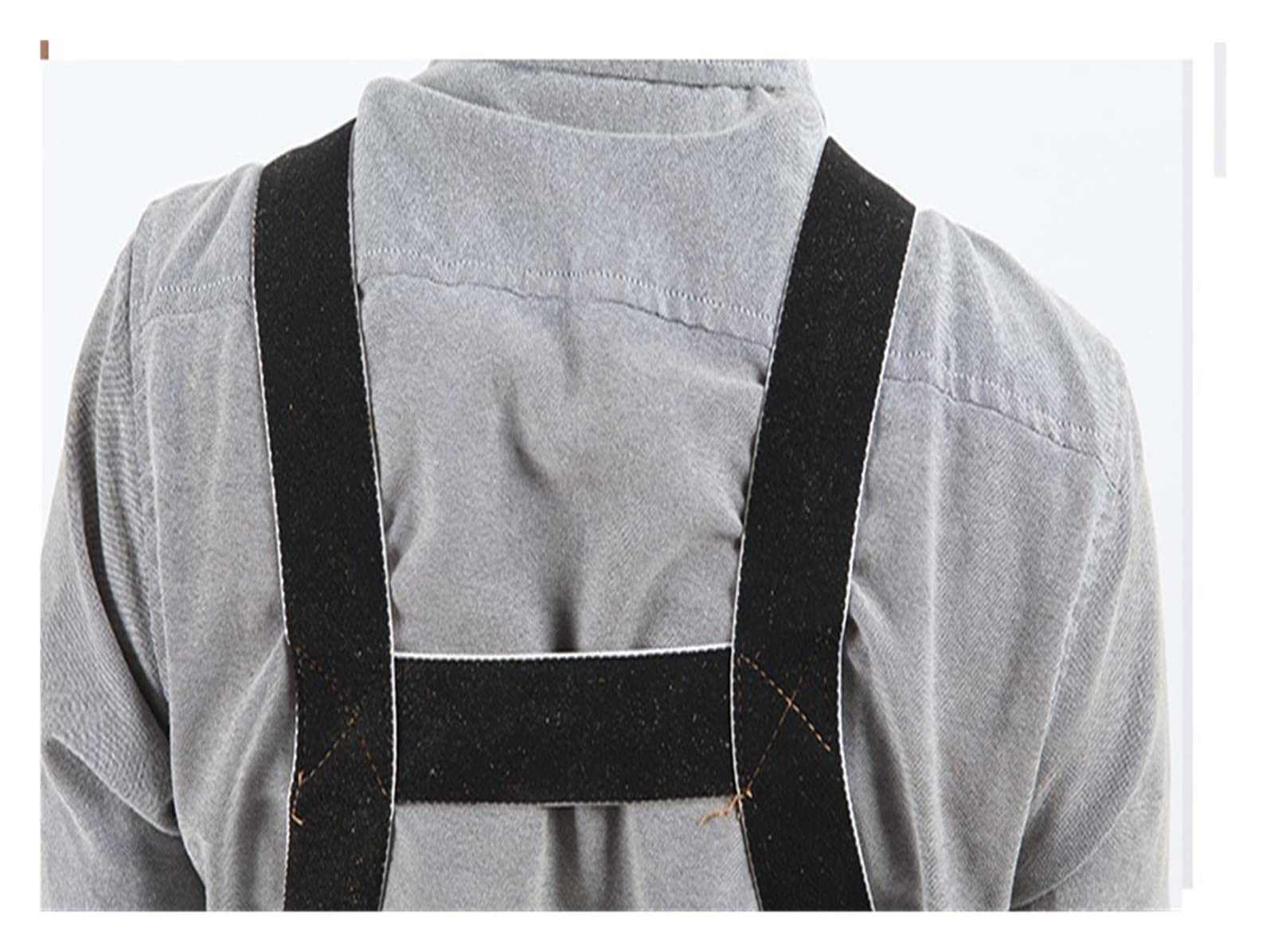 Delantales de soldadura, mono de soldador protector, ropa de trabajo de protección térmica ajustable, trajes de soldadura con aislamiento térmico de cuero(Nero)