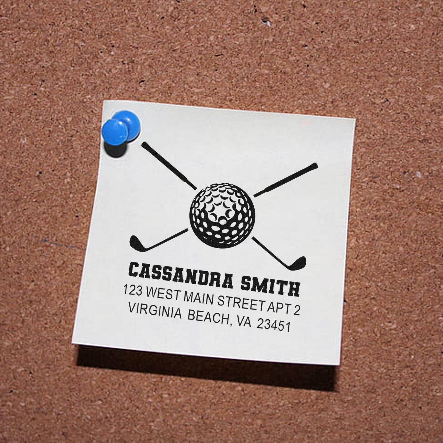Self Inking Rubber Stamp Golf Crossed Clubs - Self Inking Address Stamp