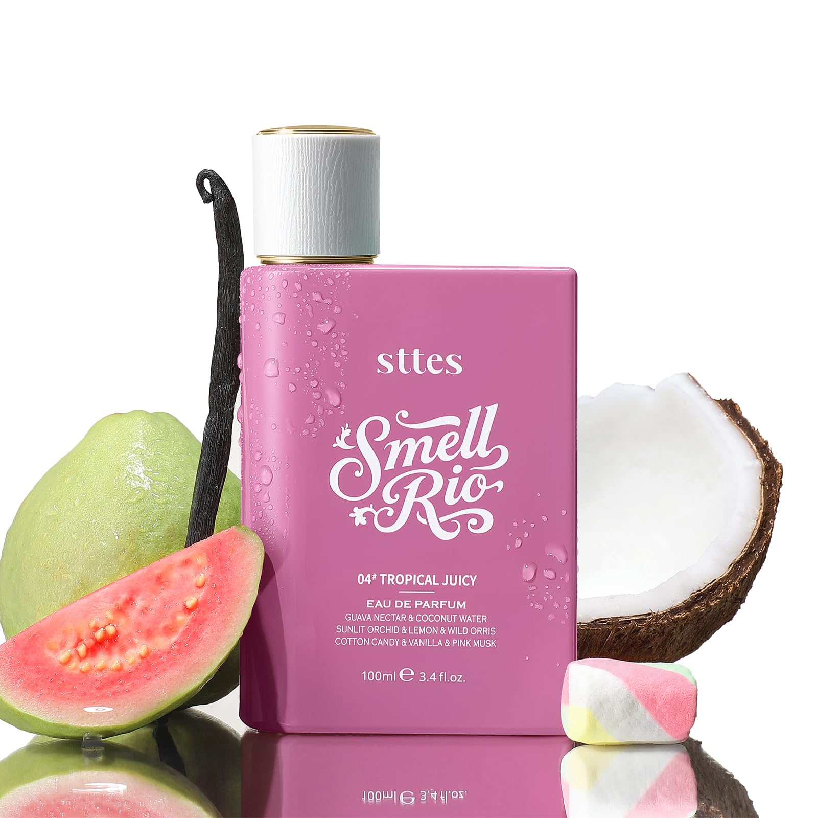 Sttes Smell Rio Perfume 04# (Tropical Juicy) – Perfume for Women – Long-Lasting Hair Guava, Orchid, Vanilla & Cotton Candy Notes – Fruity Scentual