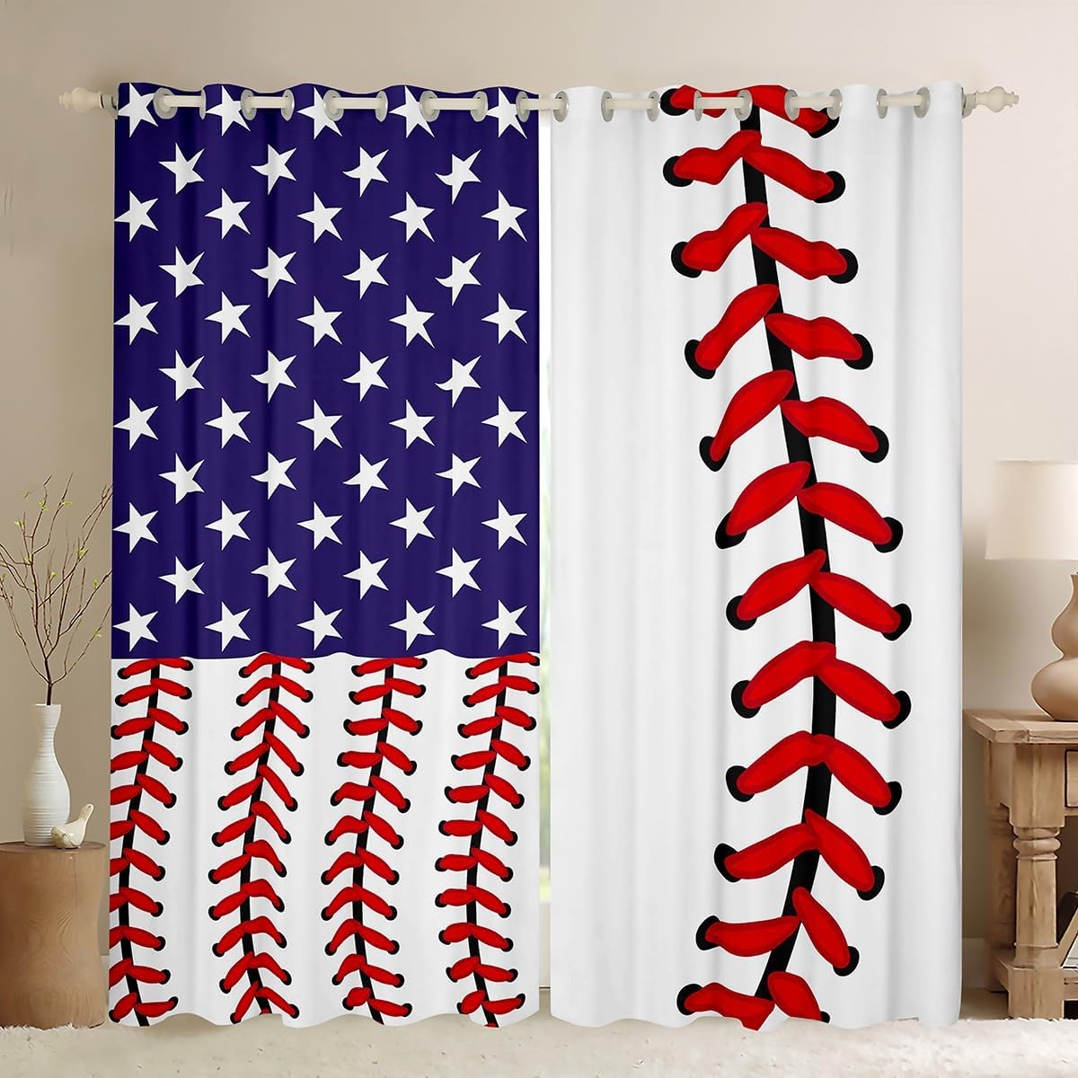 Feelyou Basketball Curtains for Girls Boys Children Black 3D Ball Basketball Court Window Treatments Decorative Sports Theme Window Drapes Competitive Games Window Curtain (2 Panels, 52 x 84 Inch)