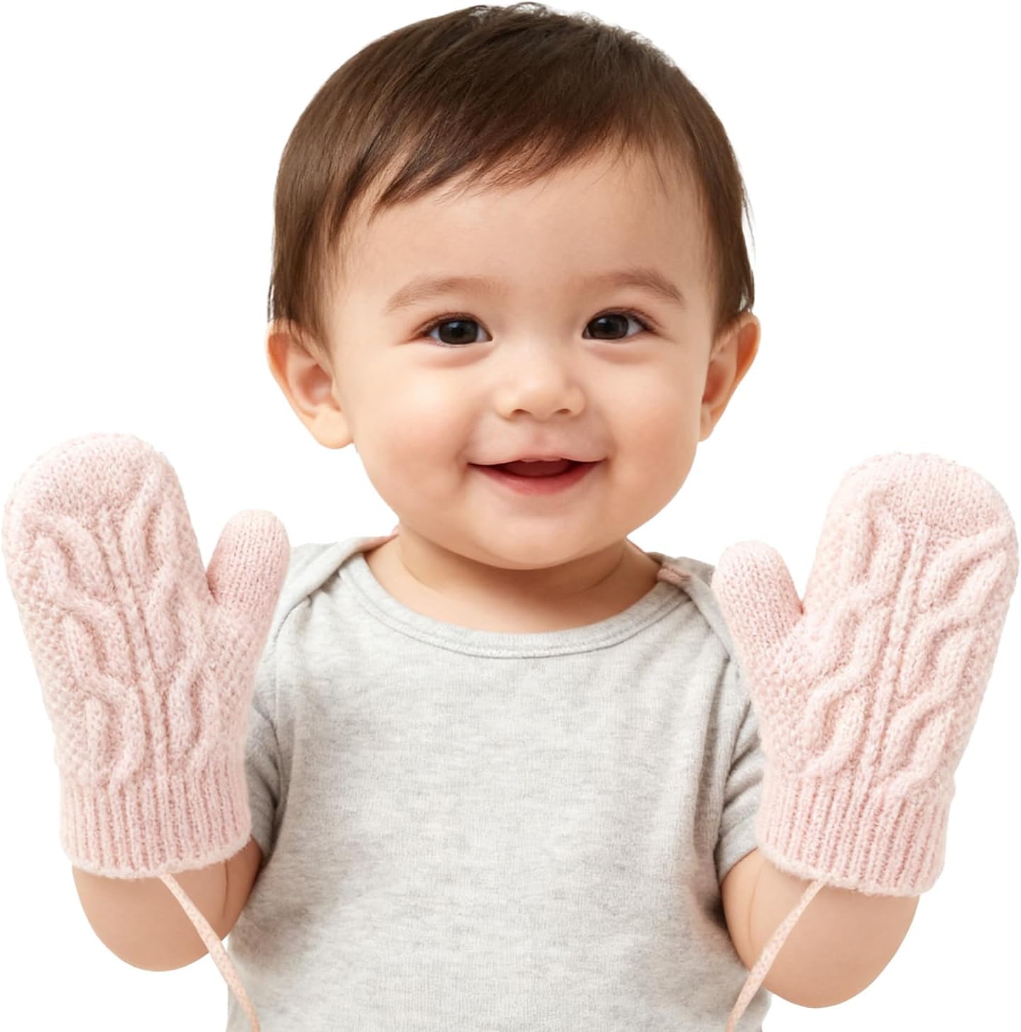 Clobeau Baby Snow Mittens Winter Warm Mittens Full Finger Ski Gloves Christmas Mitten for Kid Girl Boy 0-3Years