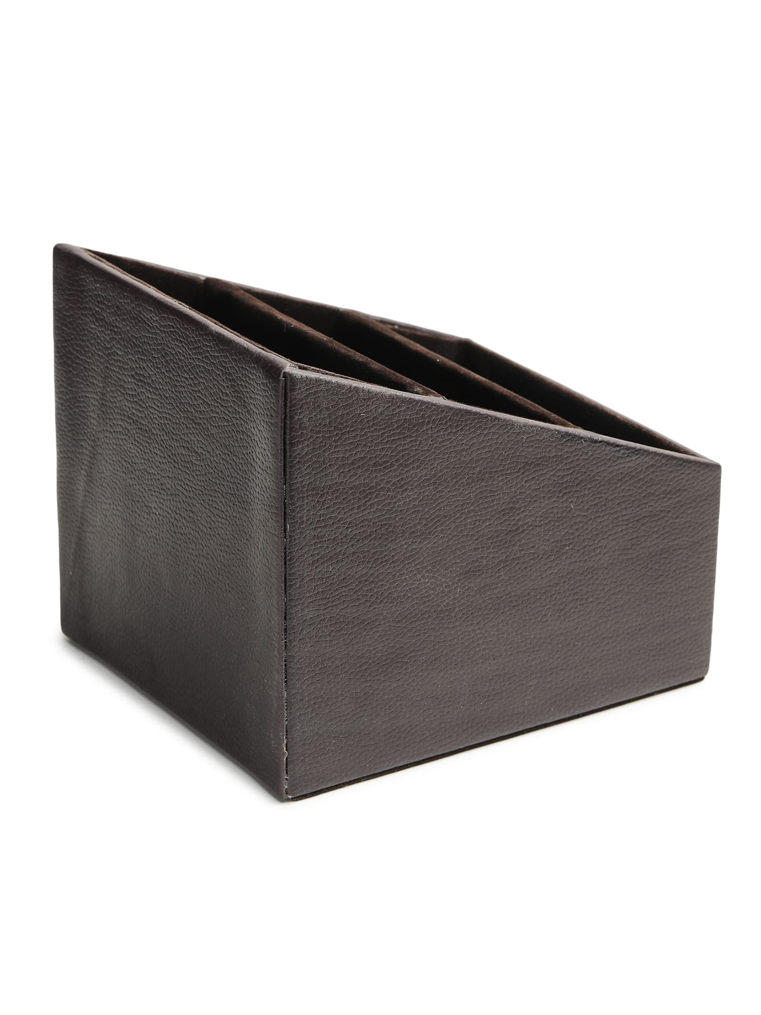 Organizer da scrivania in pelle sintetica, 3 scomparti, per ufficio, tavolo da studio, cosmetici, penne, matite, telecomando, strumenti cosmetici e articoli da ufficio (marrone)